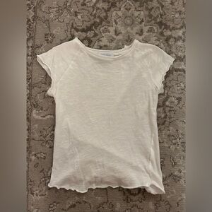 Aritzia White Ruffle Sleeve Top